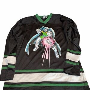 Marvel Black and Green Jersey with Superhero Graphic